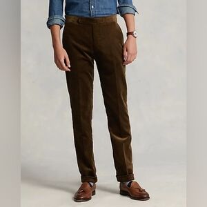 Polo by Ralph Lauren Brown Corduroy Suit Trousers Made In Italy, 34, 100% Cotton